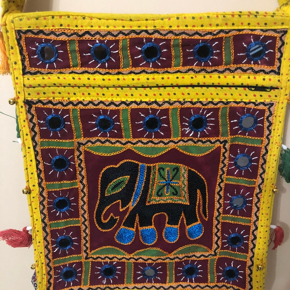 Traditional elephant crossbody bag